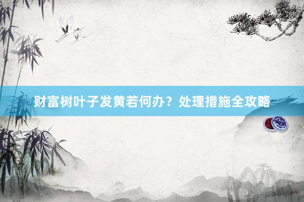 财富树叶子发黄若何办？处理措施全攻略