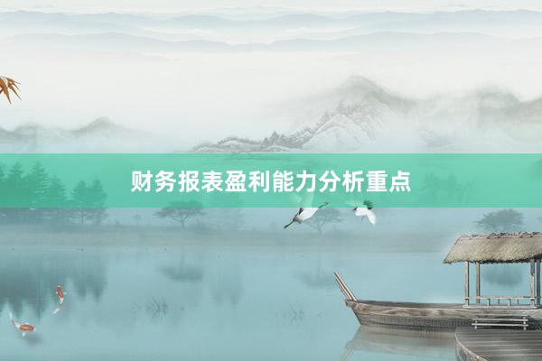 财务报表盈利能力分析重点
